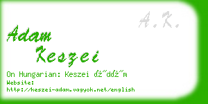 adam keszei business card